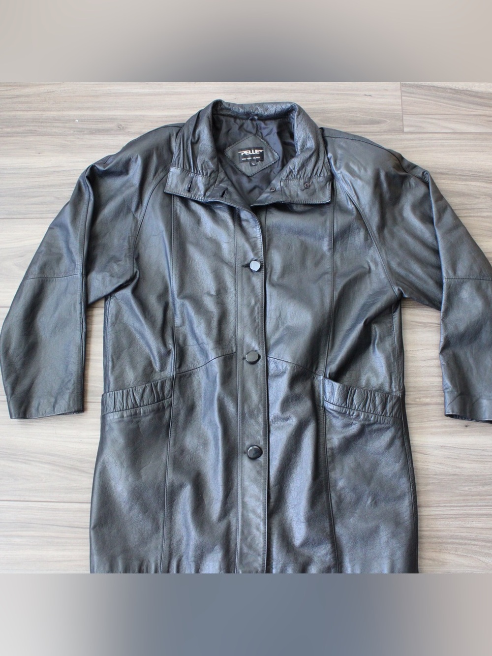 Pelle New York Milano Genuine Leather Jacket Size L Black